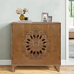 2-Door Accent Wooden Cabinet Brown